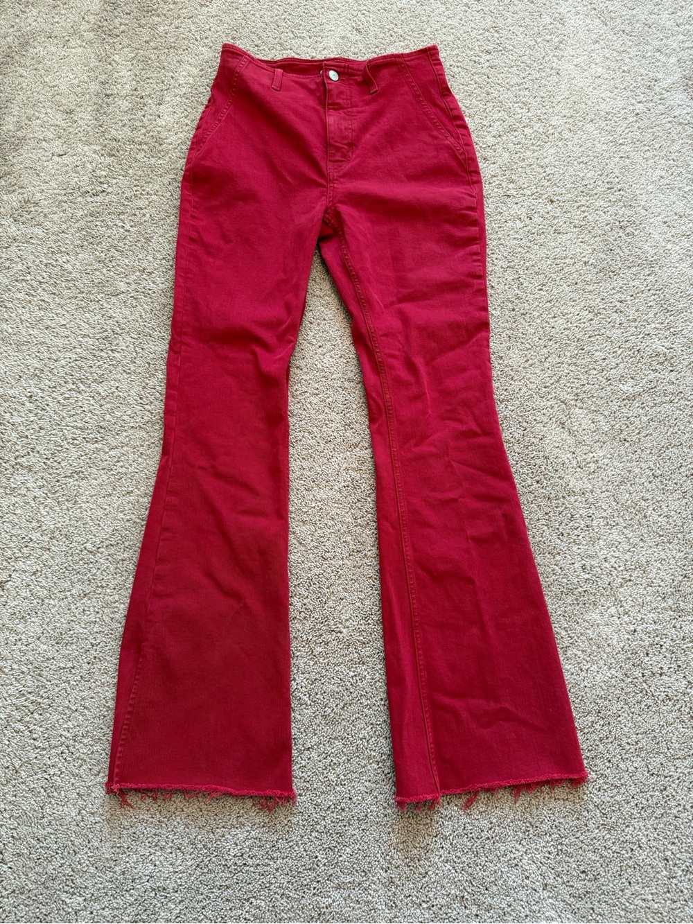 We The Free Level Up Slit Bootcut Jeans In Red